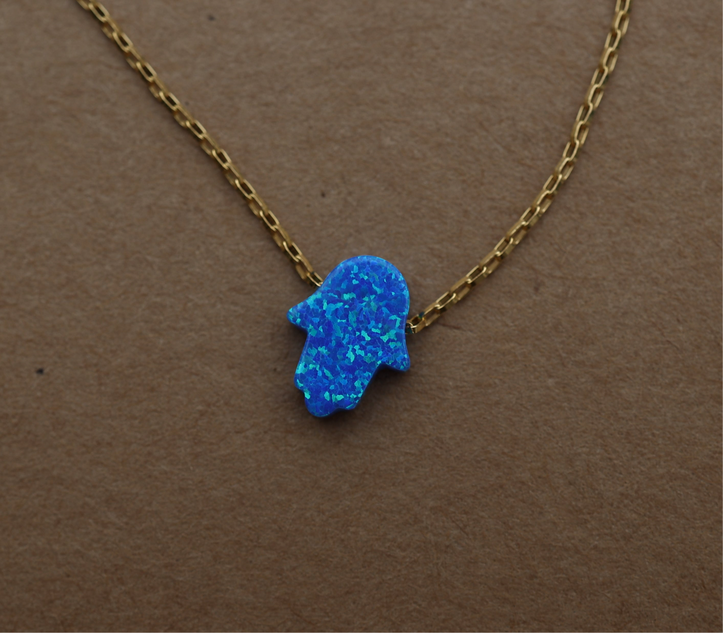 Hamsa Opal Necklace