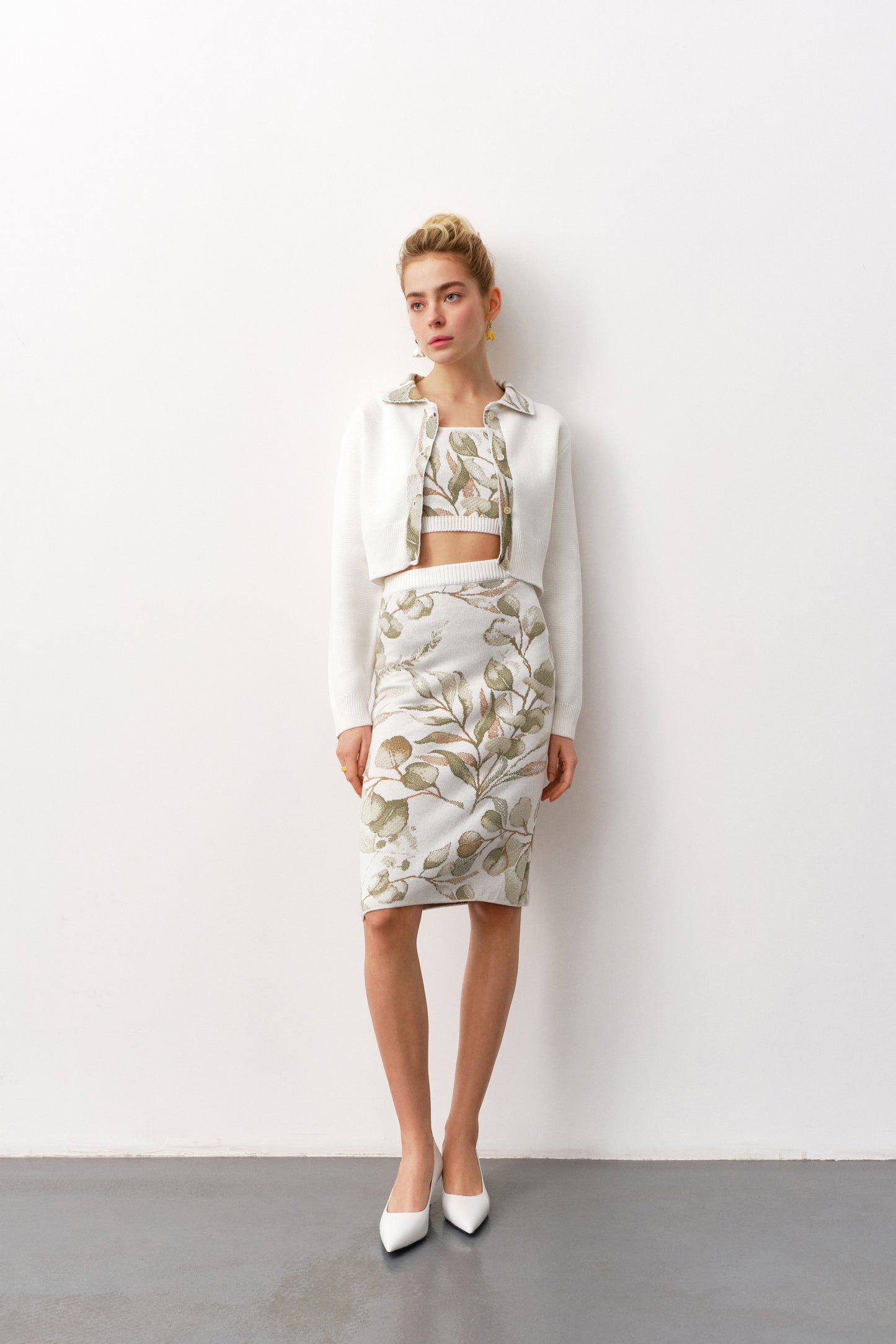 Cotton Pencil Printed Skirt