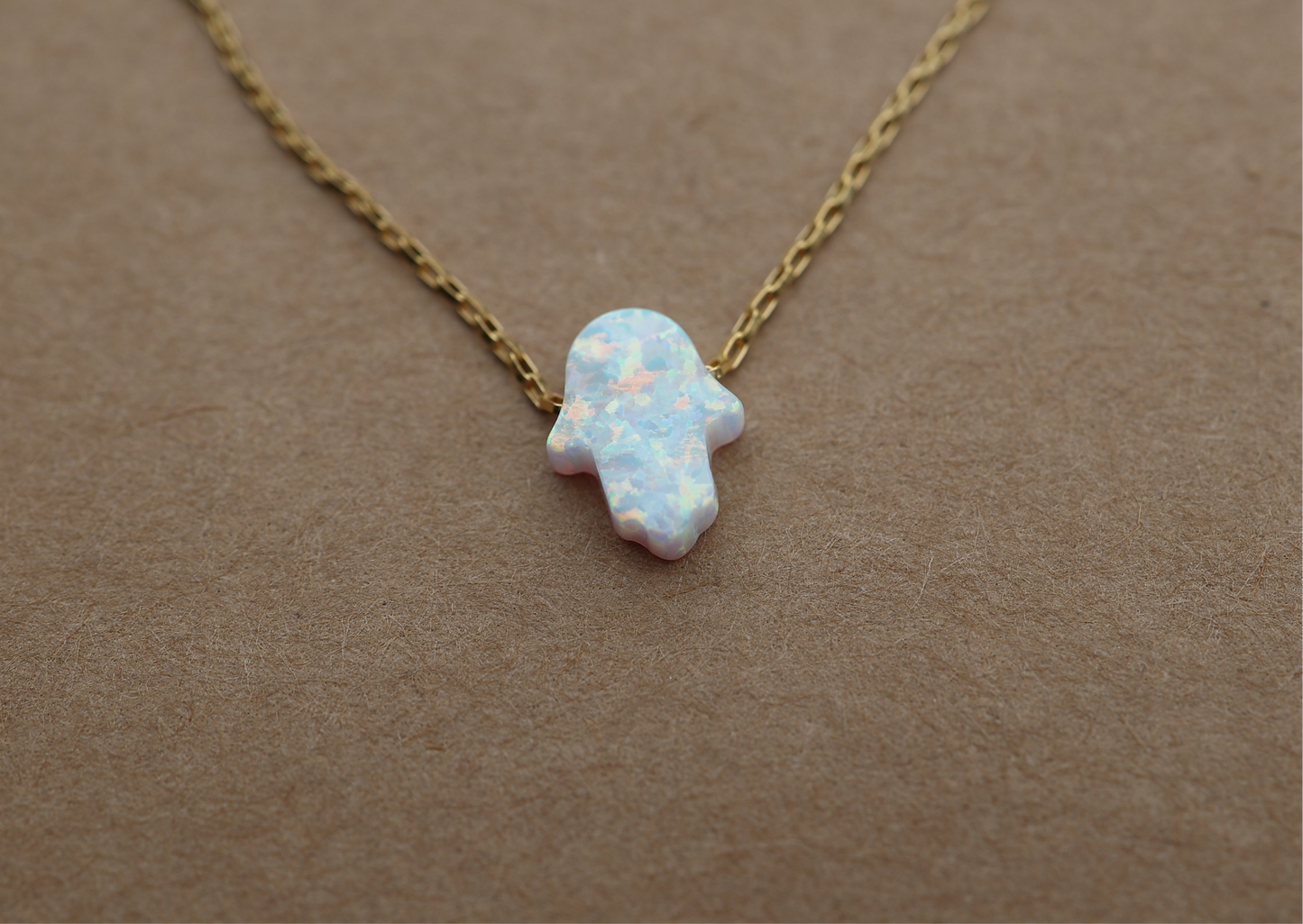 Hamsa Opal Necklace