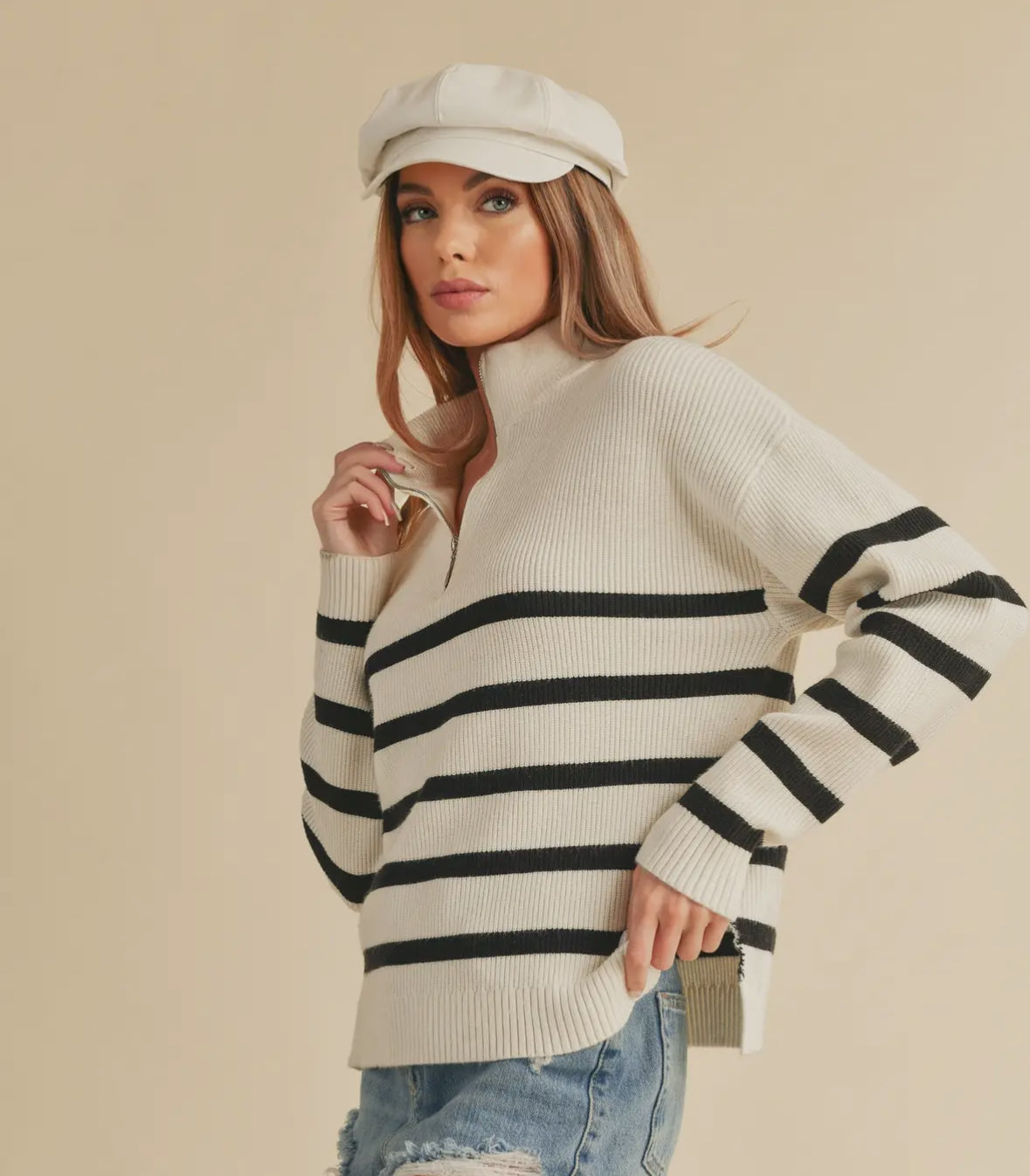 Soft knitted Half zip pullover