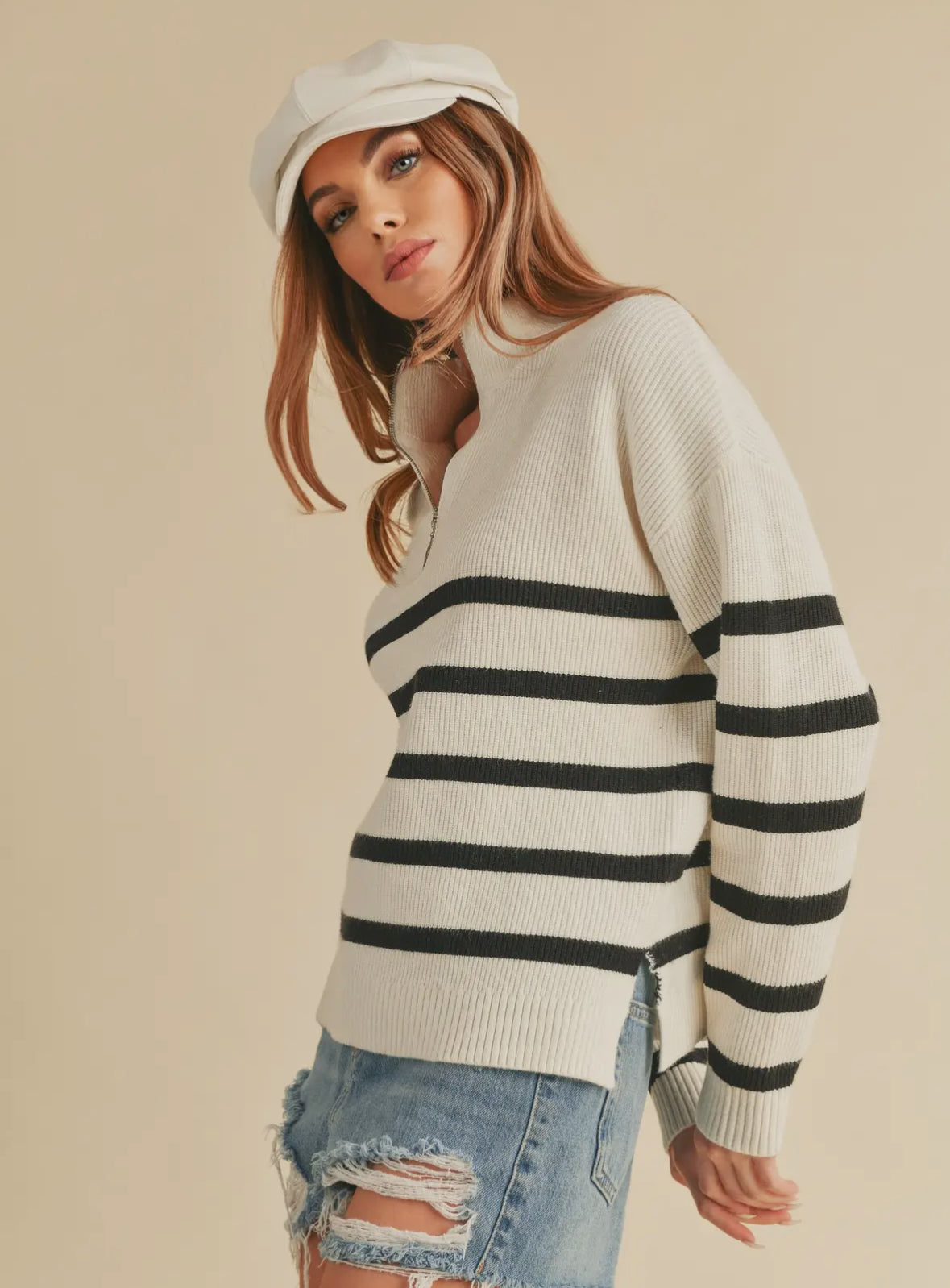 Soft knitted Half zip pullover