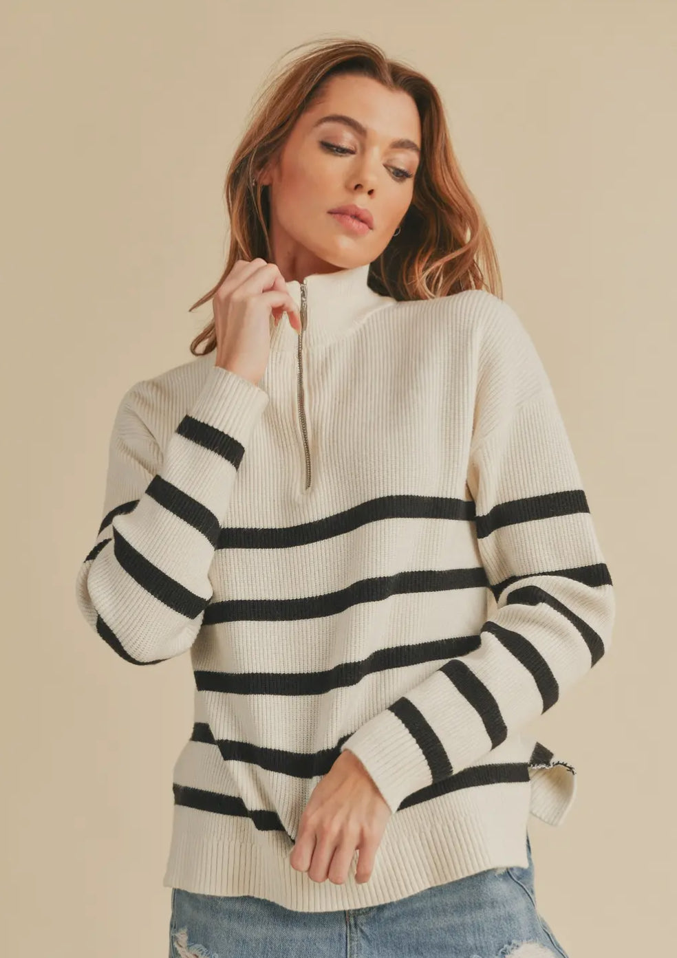 Soft knitted Half zip pullover